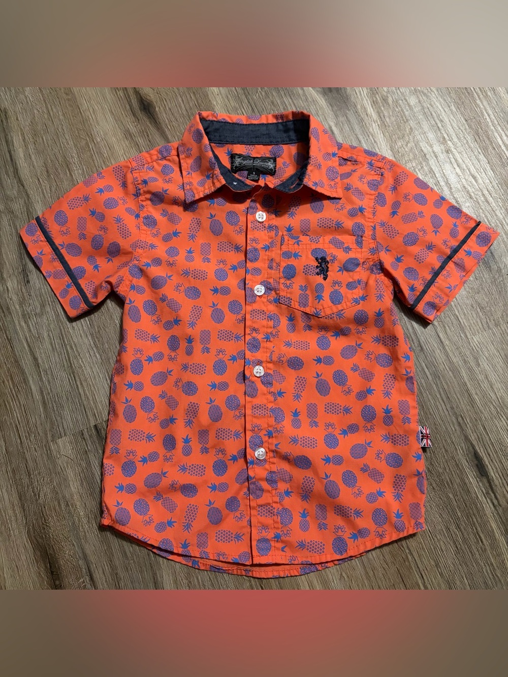 English Laundry - Pineapple Print Short-Sleeve Shirt - Size 5